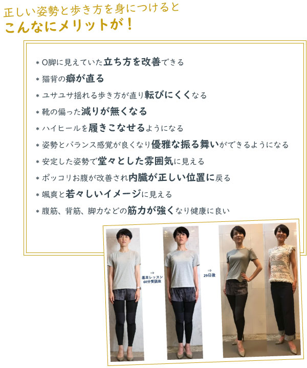 正しい姿勢と歩き方を身につけるとこんなにメリットが！