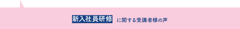 新入社員研修に関する受講者様の声